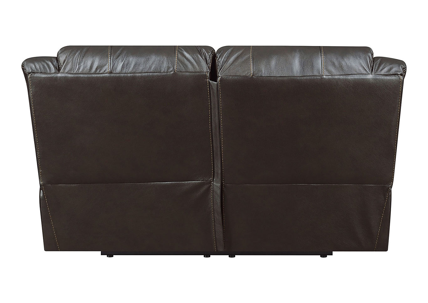 Lisa Chocolate Leather Match Manual Motion Loveseat,Taba Home Furnishings